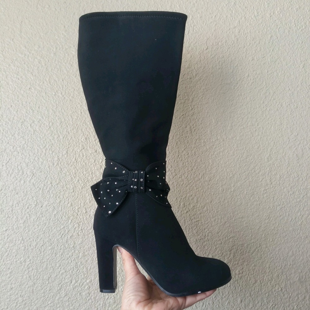Impo Women's Onneli Bling Stretch Platform Boot with Memory Foam Black Size 6.5M